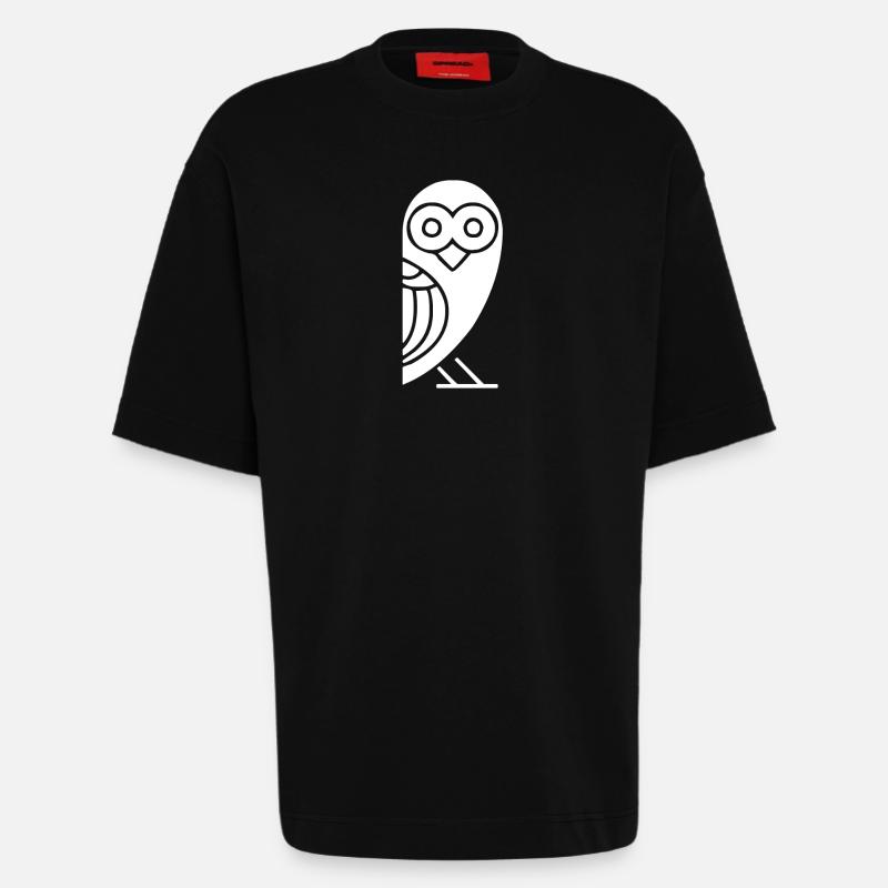 Eule big eyes - Heavyweight T-Shirt - made by SPREAD - SOLID BLACK