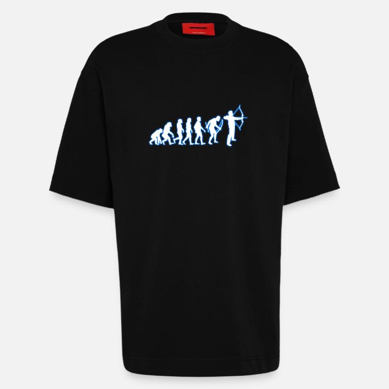 Evolution tir à l'arc - T-shirt bio épais oversize fabriqué en UE - SOLID BLACK