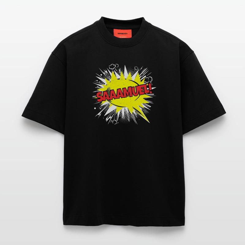 Samuel Name Funny Speech Bubble Saaamuel! Heavyweight T-Shirt - made by SPREAD 
