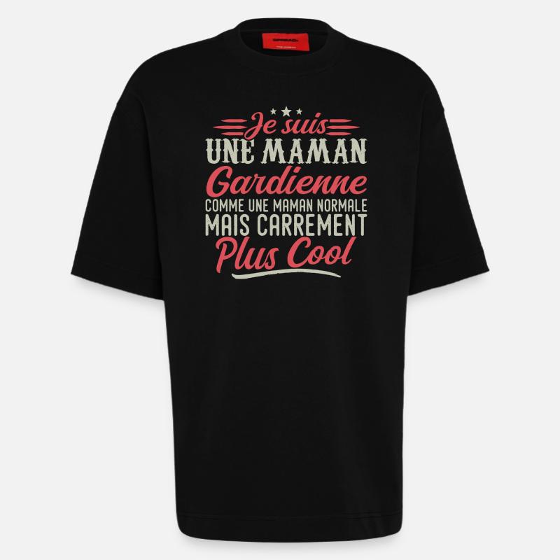Ich bin Babysitter-Mama, ausgesprochen cool - Heavyweight T-Shirt - made by SPREAD - SOLID BLACK