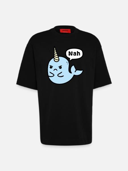 Nah-Whal - Heavyweight T-Shirt - made by SPREAD  - SOLID BLACK
