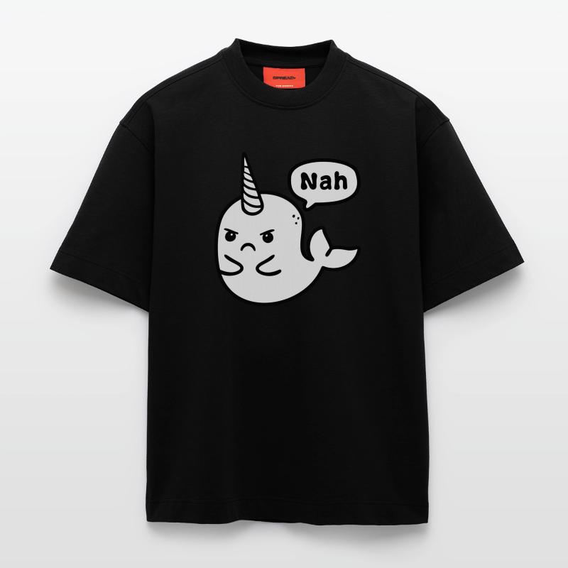 Interdiction de chasse à la baleine T-shirt bio épais oversize fabriqué en UE