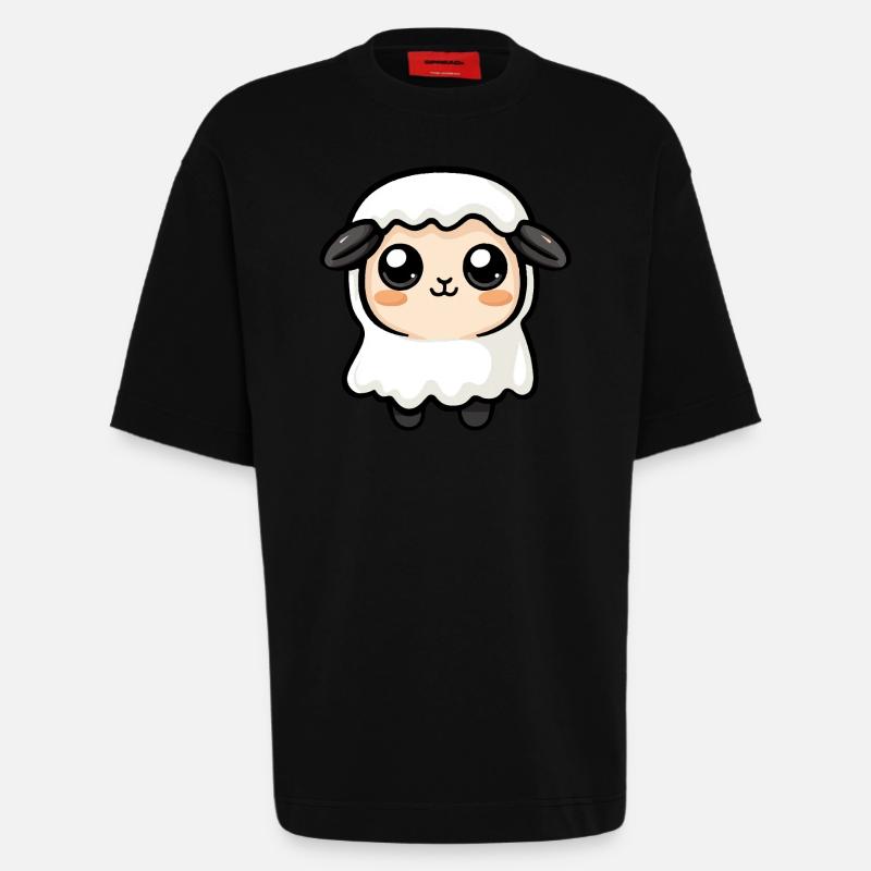 Schaf Halloween Comic Geist - Heavyweight T-Shirt - made by SPREAD  - SOLID BLACK