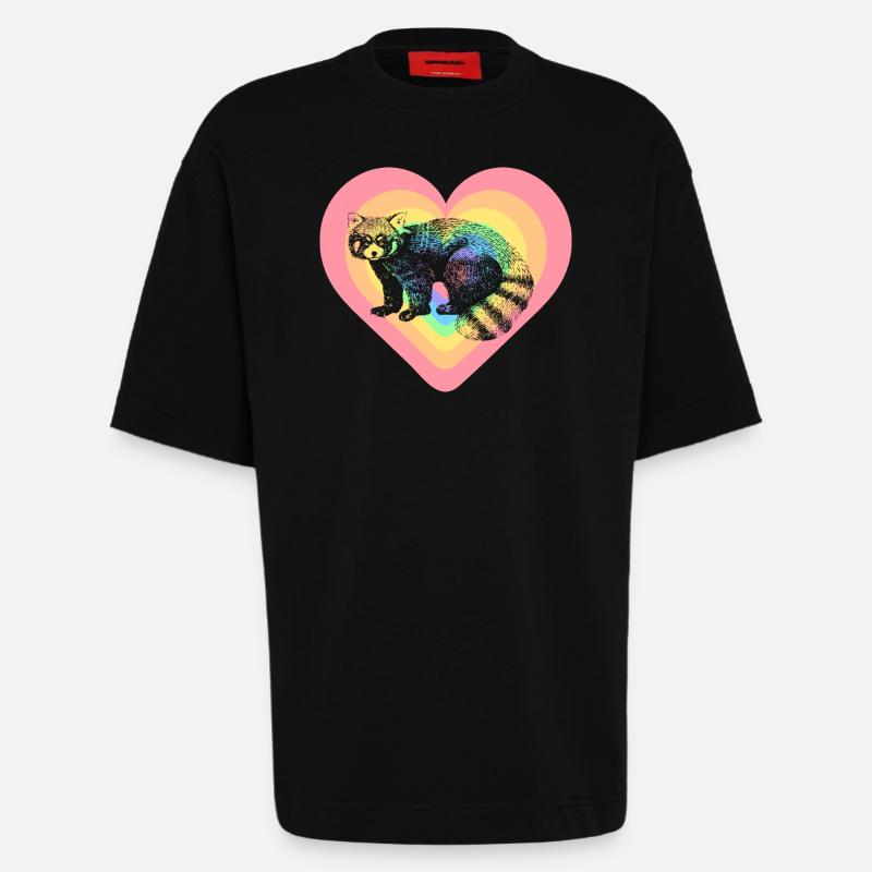 Roter Panda - Heavyweight T-Shirt - made by SPREAD  - SOLID BLACK