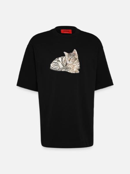 Süsse katze - Heavyweight T-Shirt - made by SPREAD - SOLID BLACK