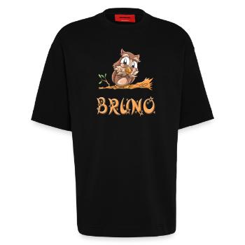 Eule Bruno - Heavyweight T-Shirt - made by SPREAD  - SOLID BLACK - Vorne - Fiona (171cm)