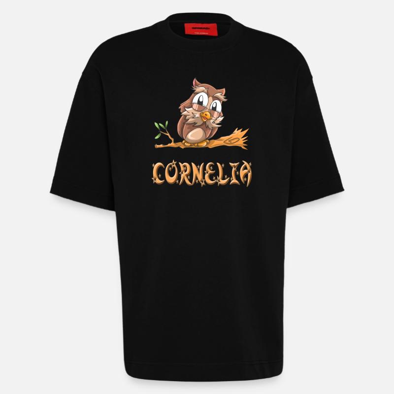 Eule Cornelia - Heavyweight T-Shirt - made by SPREAD  - SOLID BLACK