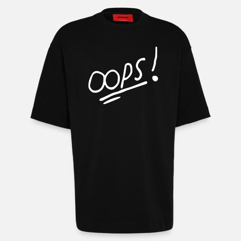Vibrant Oops Handwritten Text Design - Heavyweight T-Shirt - made by SPREAD - SOLID BLACK