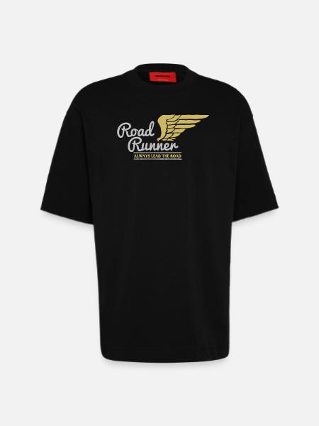 Biker picture - Heavyweight T-Shirt - made by SPREAD  - SOLID BLACK