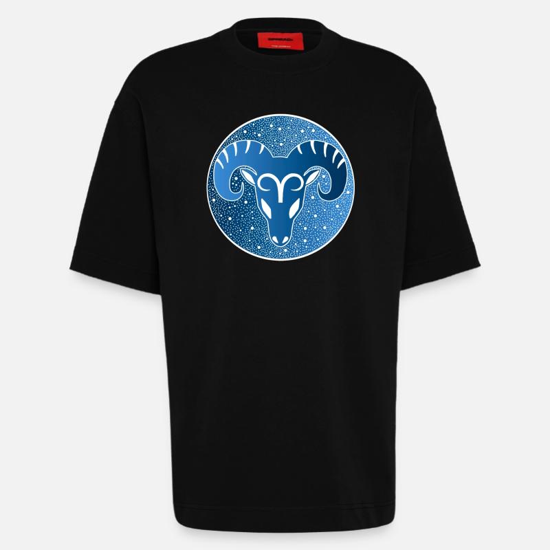 Sternzeichen: Widder - Heavyweight T-Shirt - made by SPREAD  - SOLID BLACK