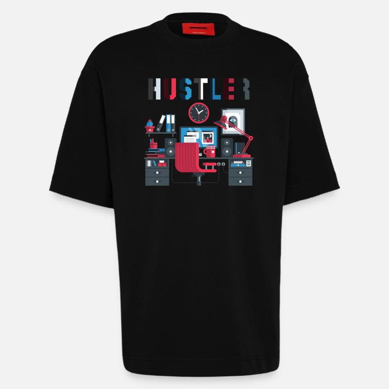 Bourreau de travail - T-shirt bio épais oversize fabriqué en UE - SOLID BLACK