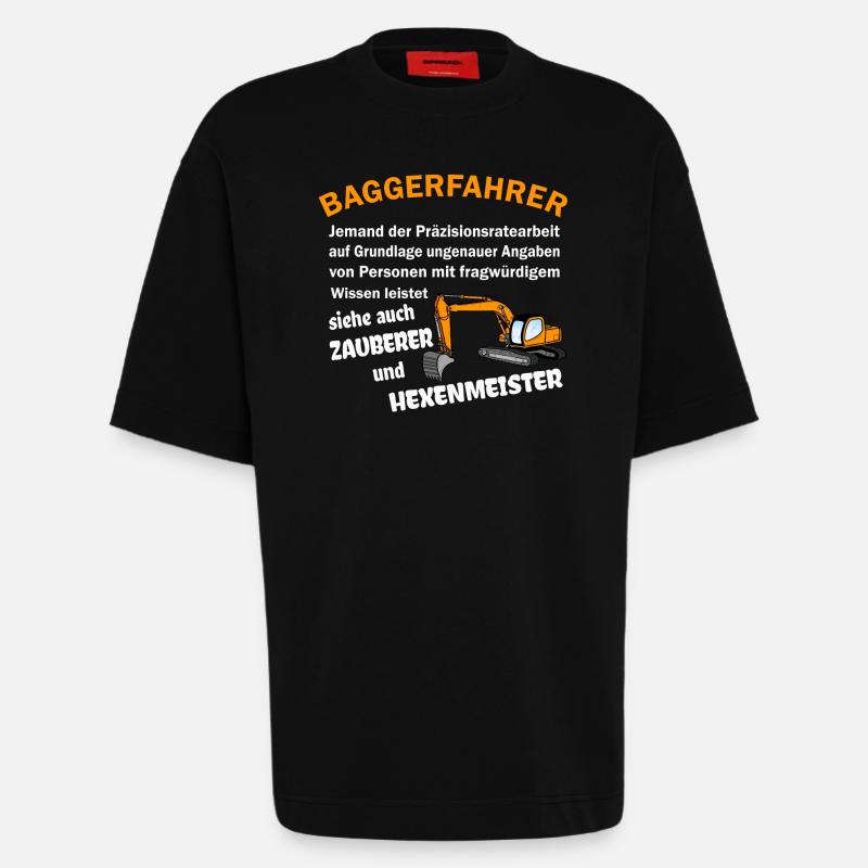 Baggerfahrer Zauberer Hexenmeister - Heavyweight T-Shirt - made by SPREAD  - SOLID BLACK