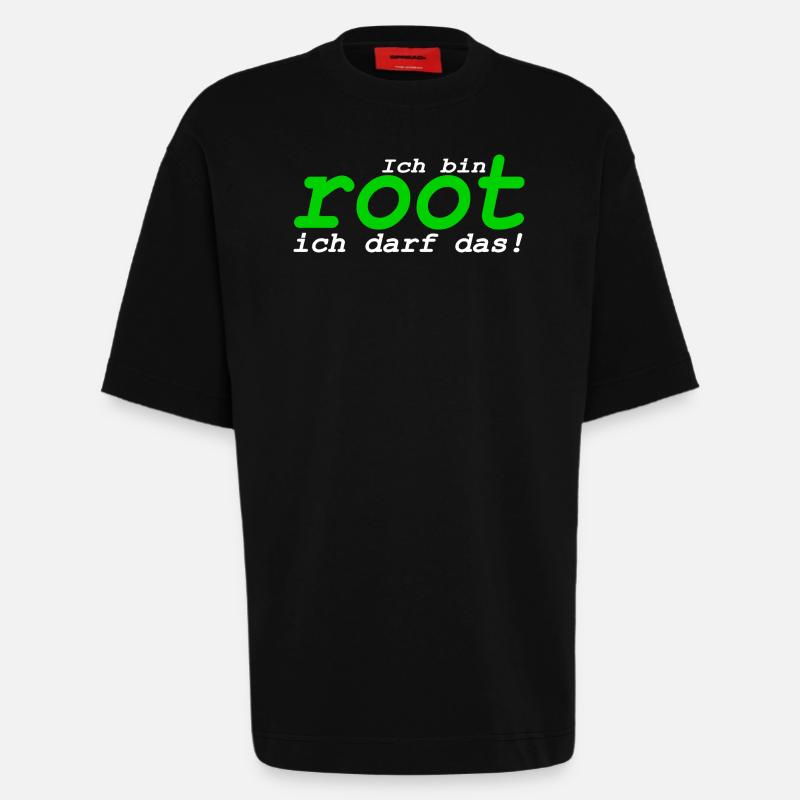Ich bin root ich darf das - Heavyweight T-Shirt - made by SPREAD  - SOLID BLACK