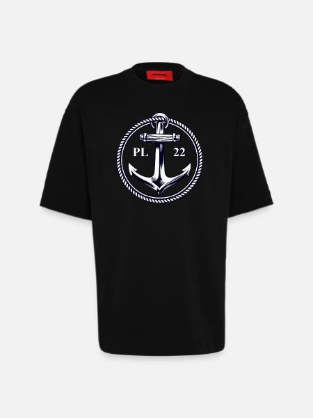 PL22 Marine Anchor - Heavyweight T-Shirt - made by SPREAD - SOLID BLACK