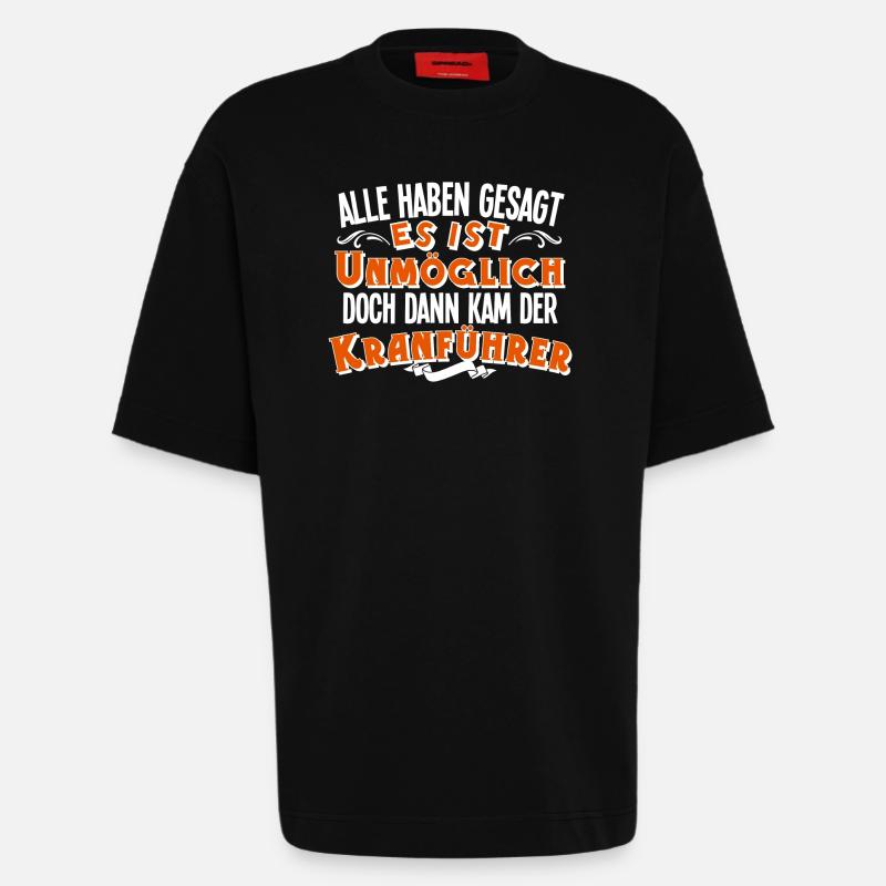 Kranführer - Heavyweight T-Shirt - made by SPREAD  - SOLID BLACK