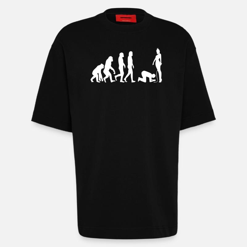 Evolution man - Heavyweight T-Shirt - made by SPREAD  - SOLID BLACK