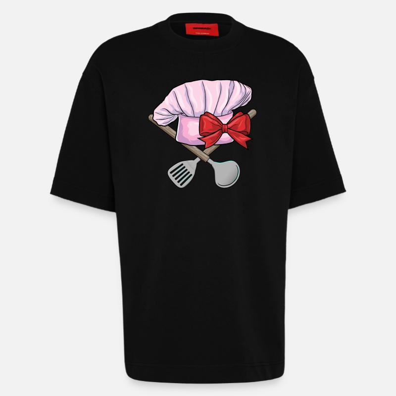 Cuisine de Chef’s Hat - T-shirt bio épais oversize fabriqué en UE - SOLID BLACK