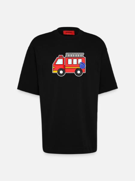 Fire truck - Heavyweight T-Shirt - made by SPREAD  - SOLID BLACK