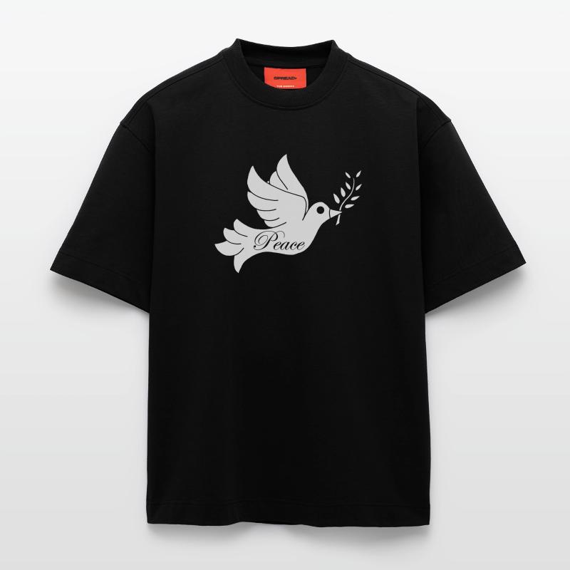 Weißer Vogel des Friedens Heavyweight T-Shirt - made by SPREAD 