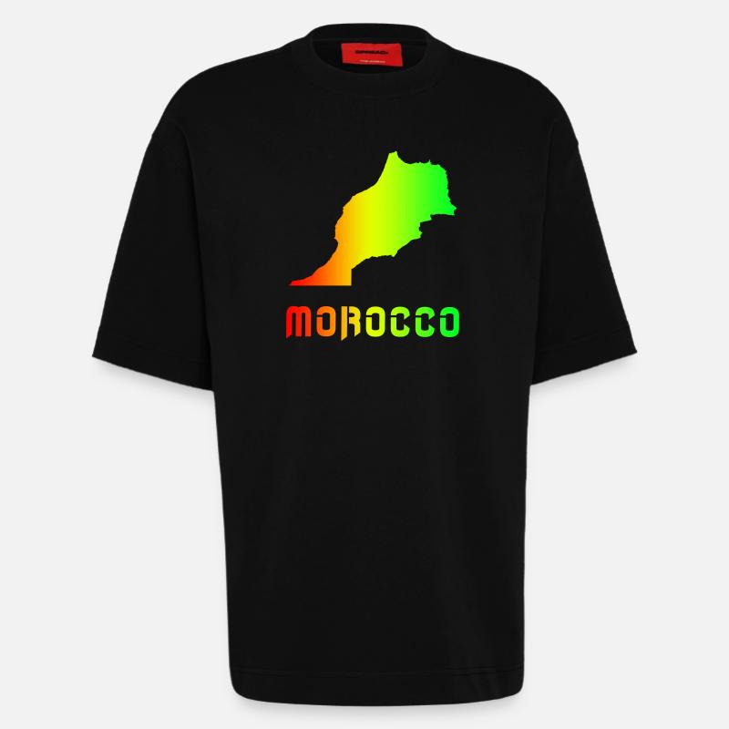 Morocco Rainbow Maps Design / Gift - Heavyweight T-Shirt - made by SPREAD  - SOLID BLACK