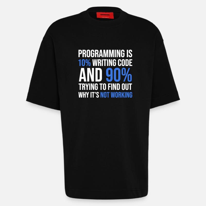Code Debugging Humor T-Shirt Design - Heavyweight T-Shirt - made by SPREAD  - SOLID BLACK