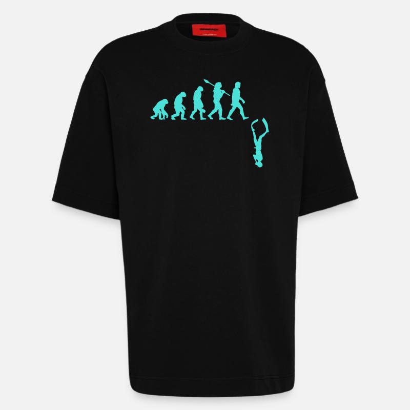 Evolution des Freitauchens - Heavyweight T-Shirt - made by SPREAD  - SOLID BLACK