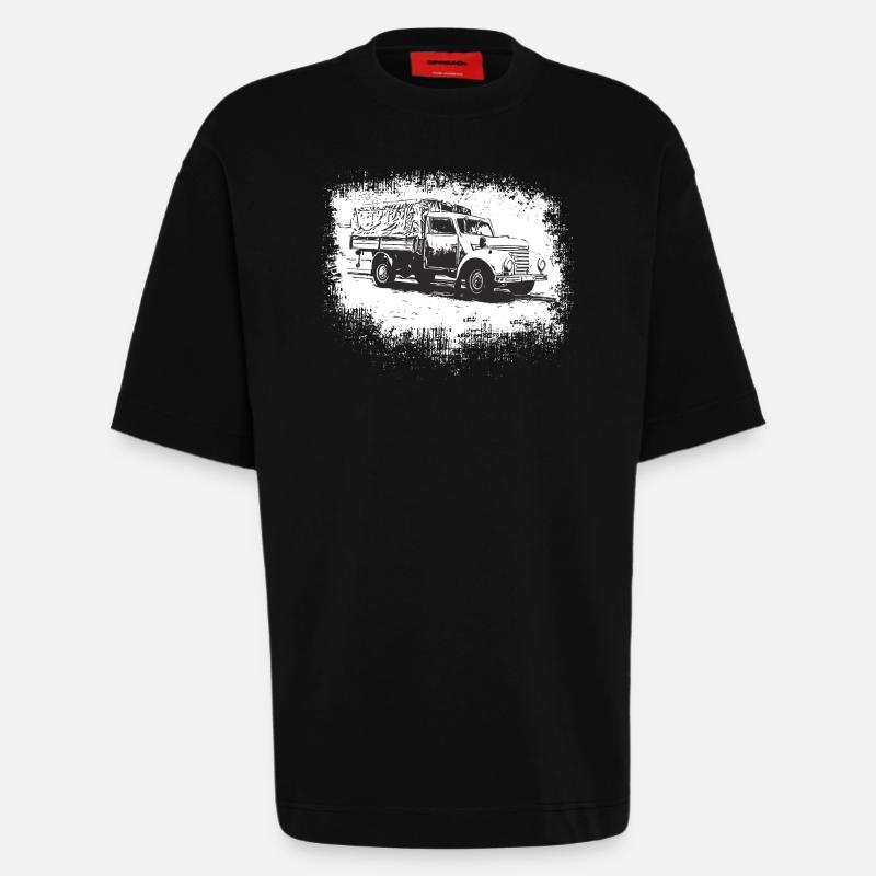 Framo Barkas V 901/2 - T-shirt bio épais oversize fabriqué en UE - SOLID BLACK