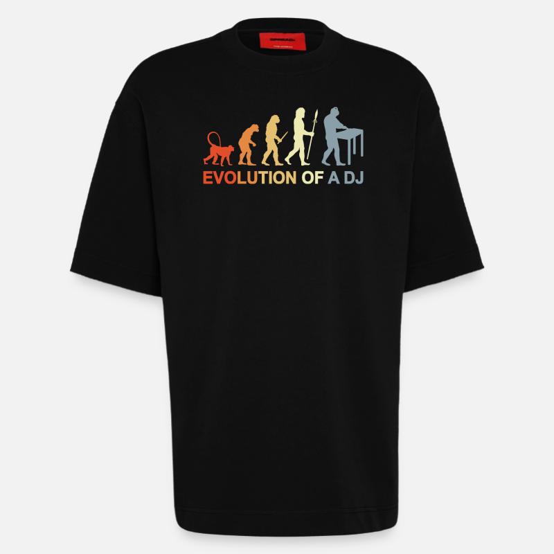 Évolution d’un DJ - T-shirt bio épais oversize fabriqué en UE - SOLID BLACK