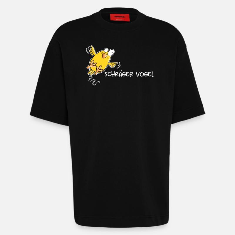 Schräger Vogel I Statement Spruch - Heavyweight T-Shirt - made by SPREAD - SOLID BLACK