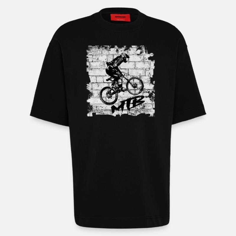 Vélo VTT - T-shirt bio épais oversize fabriqué en UE - SOLID BLACK