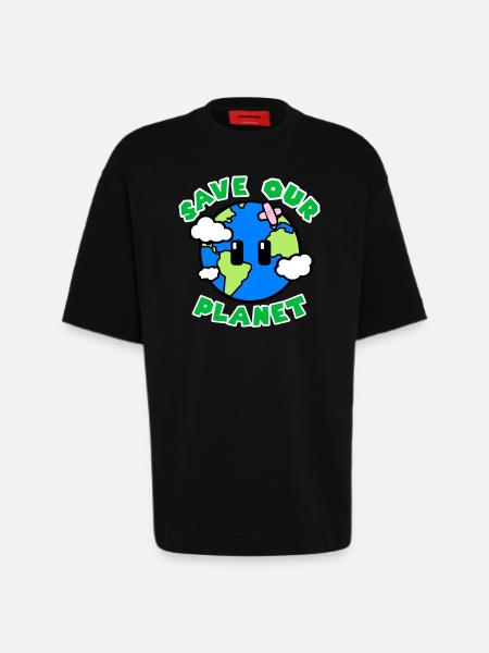 Save Our Planet - Heavyweight T-Shirt - made by SPREAD  - SOLID BLACK