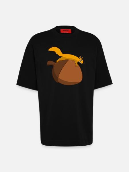The squirrel against the glans - Heavyweight T-Shirt - made by SPREAD - SOLID BLACK