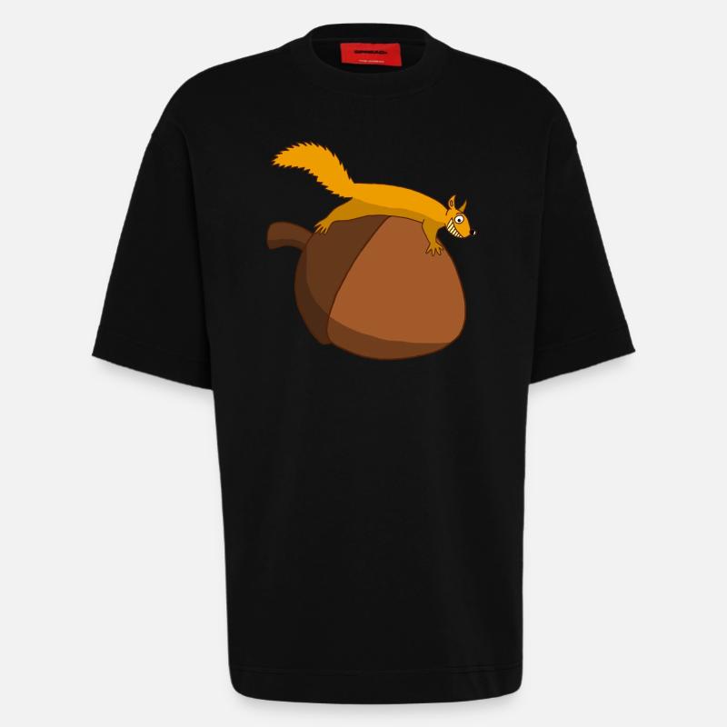 Das Eichhörnchen gegen die Eichel - Heavyweight T-Shirt - made by SPREAD  - SOLID BLACK