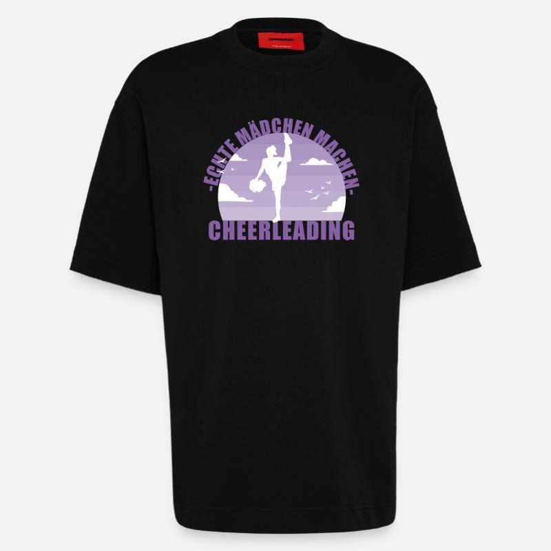 Cheerleading Cheerleader Pompons Mädchen Geschenk - Heavyweight T-Shirt - made by SPREAD  - SOLID BLACK