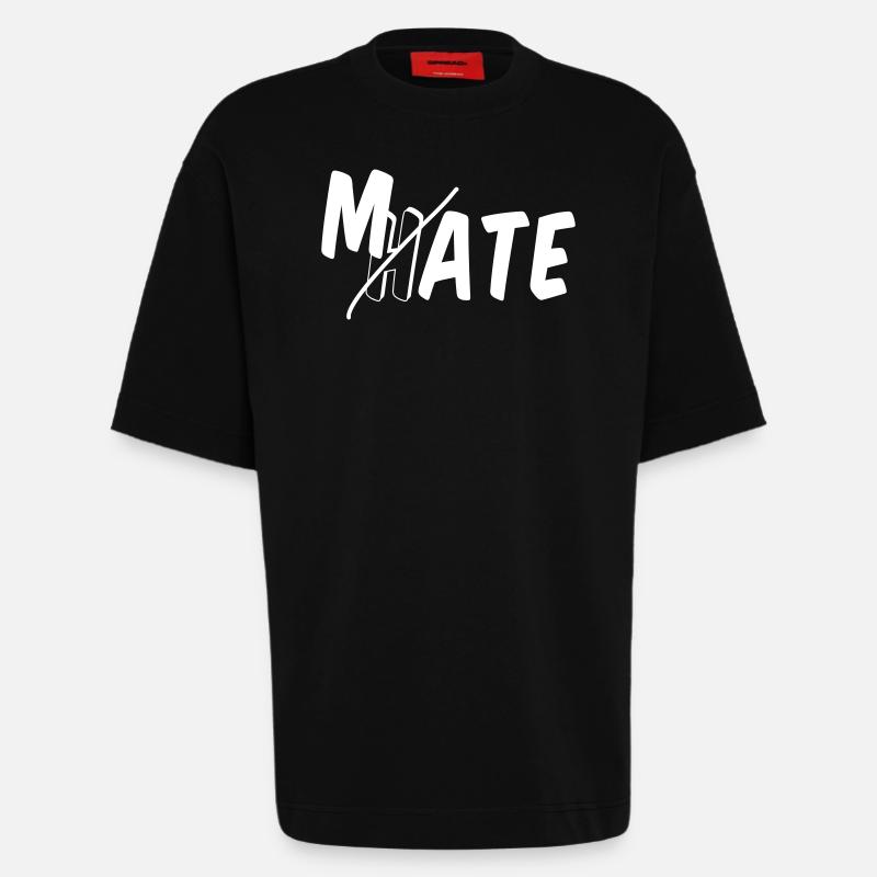 Mate - ne déteste pas - T-shirt bio épais oversize fabriqué en UE - SOLID BLACK