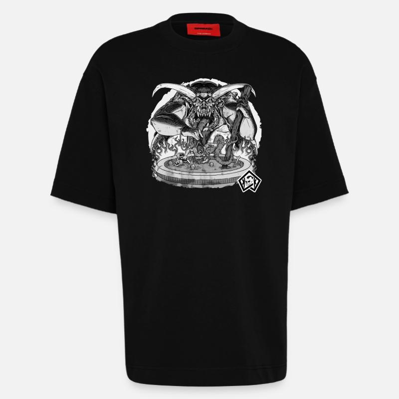 Cuisinier, cuisinier, chef de l’enfer - T-shirt bio épais oversize fabriqué en UE - SOLID BLACK