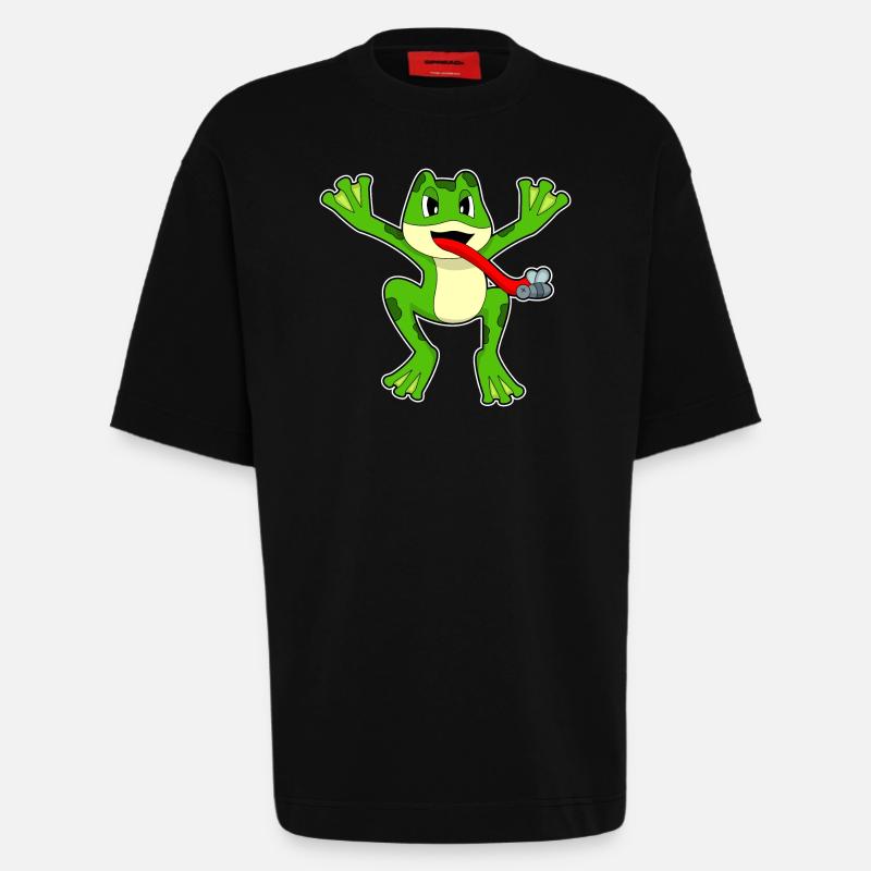 Frosch Fliege - Heavyweight T-Shirt - made by SPREAD  - SOLID BLACK