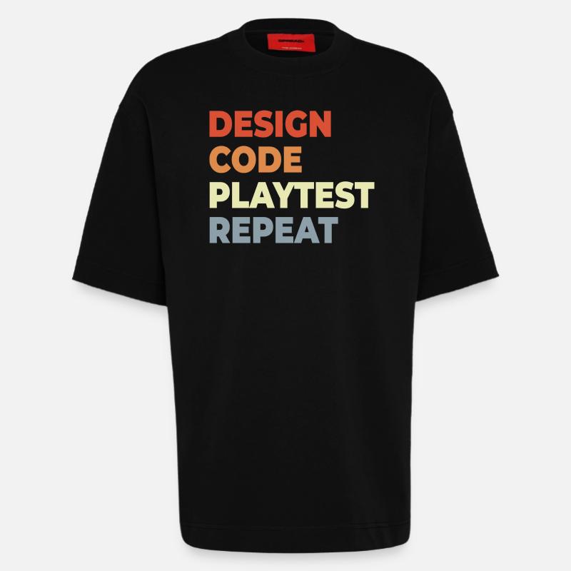 Game Development Workflow - Heavyweight T-Shirt - made by SPREAD  - SOLID BLACK
