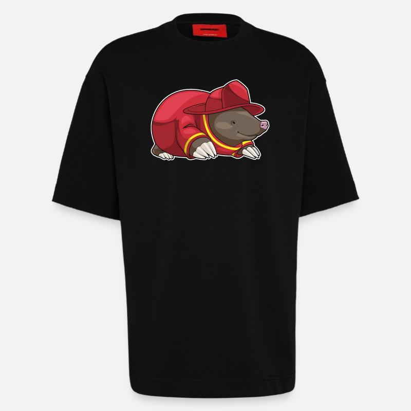 Pompiers de Mole - T-shirt bio épais oversize fabriqué en UE - SOLID BLACK