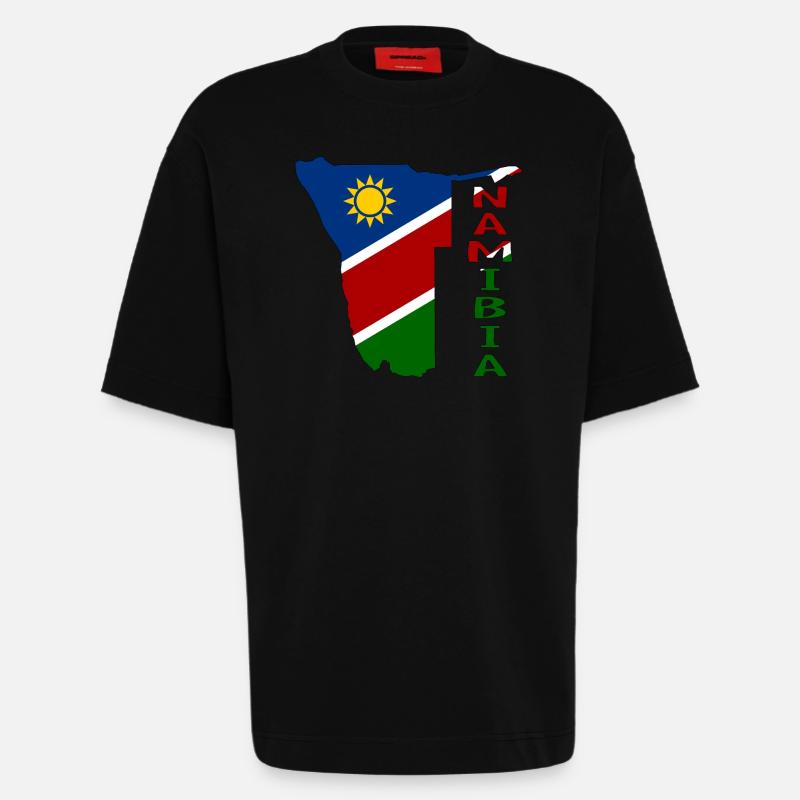 Namibia Map Flag - Heavyweight T-Shirt - made by SPREAD  - SOLID BLACK