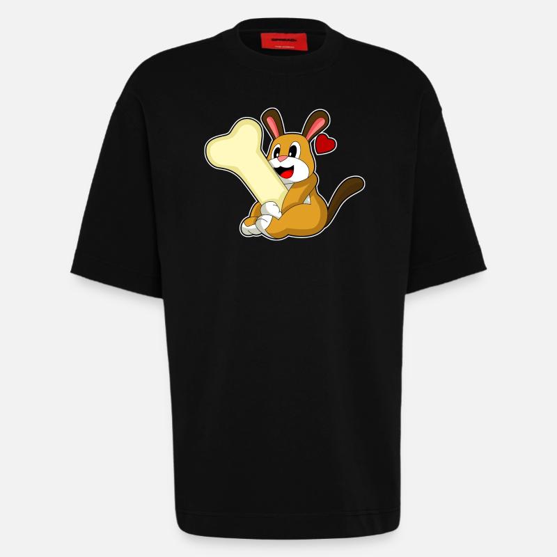 Hund Knochen - Heavyweight T-Shirt - made by SPREAD  - SOLID BLACK