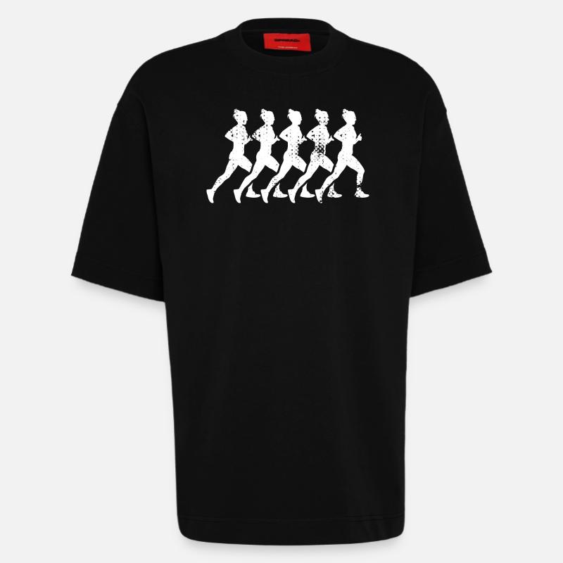 Filles en cours d’exécution - T-shirt bio épais oversize fabriqué en UE - SOLID BLACK