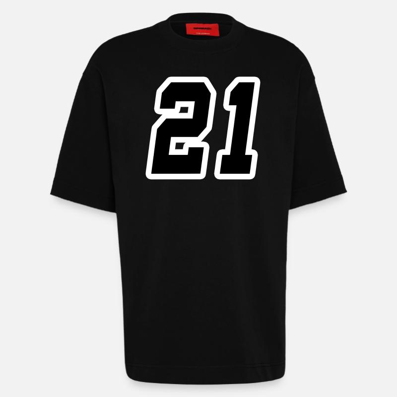 Nummer einundzwanzig 21 - Heavyweight T-Shirt - made by SPREAD  - SOLID BLACK