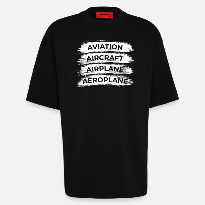 Flugzeugliebhaber Zeitplan - Heavyweight T-Shirt - made by SPREAD  - SOLID BLACK