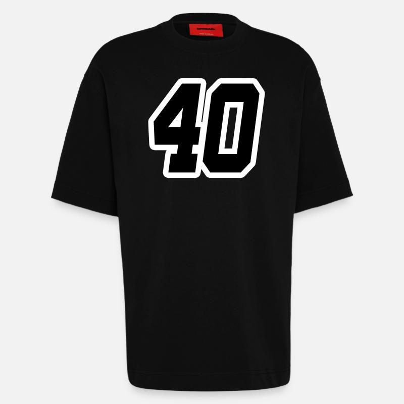 Nummer vierzig 40 - Heavyweight T-Shirt - made by SPREAD  - SOLID BLACK