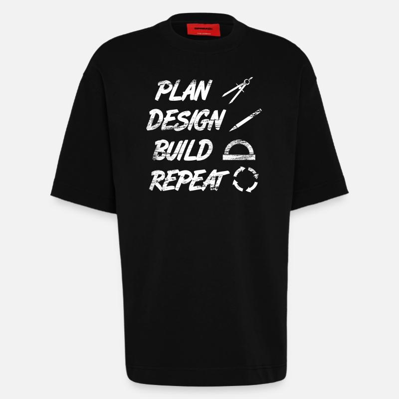 Routine de l’architecte - T-shirt bio épais oversize fabriqué en UE - SOLID BLACK