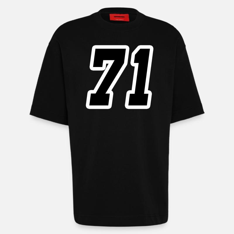 Nummer einundsiebzig 71 - Heavyweight T-Shirt - made by SPREAD  - SOLID BLACK