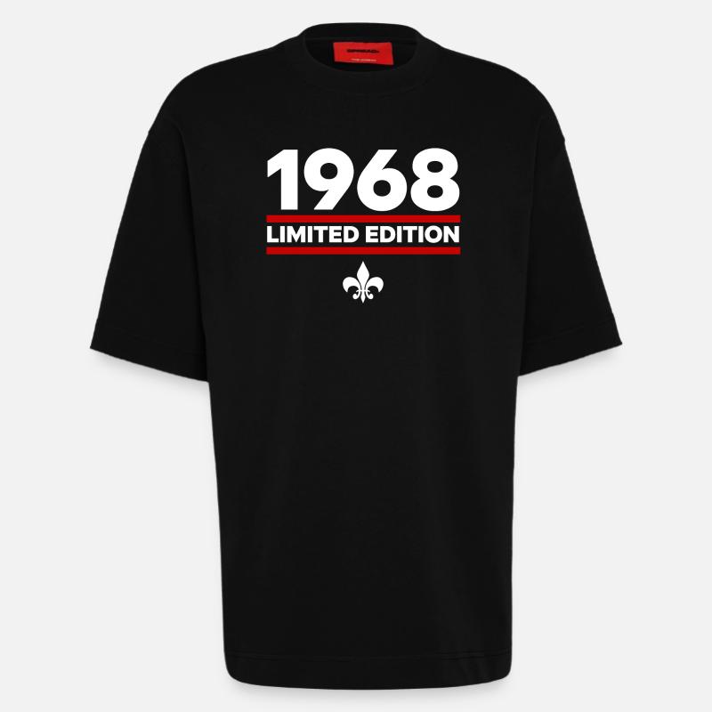 Édition limitée de 1968 - T-shirt bio épais oversize fabriqué en UE - SOLID BLACK
