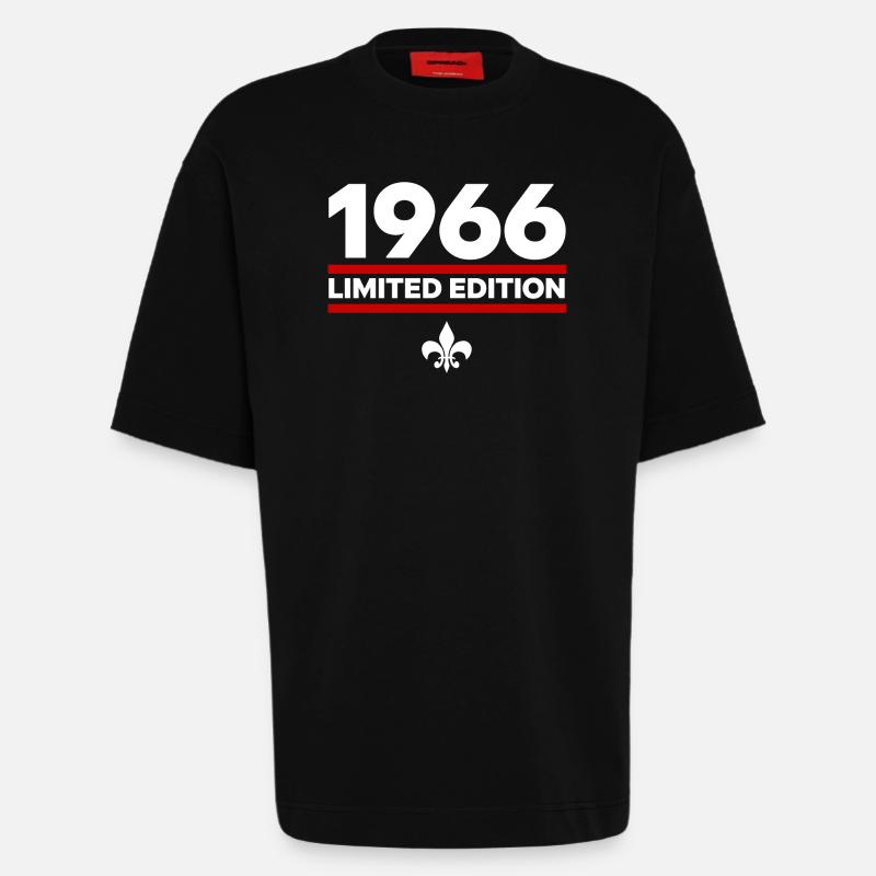 Édition limitée de 1966 - T-shirt bio épais oversize fabriqué en UE - SOLID BLACK