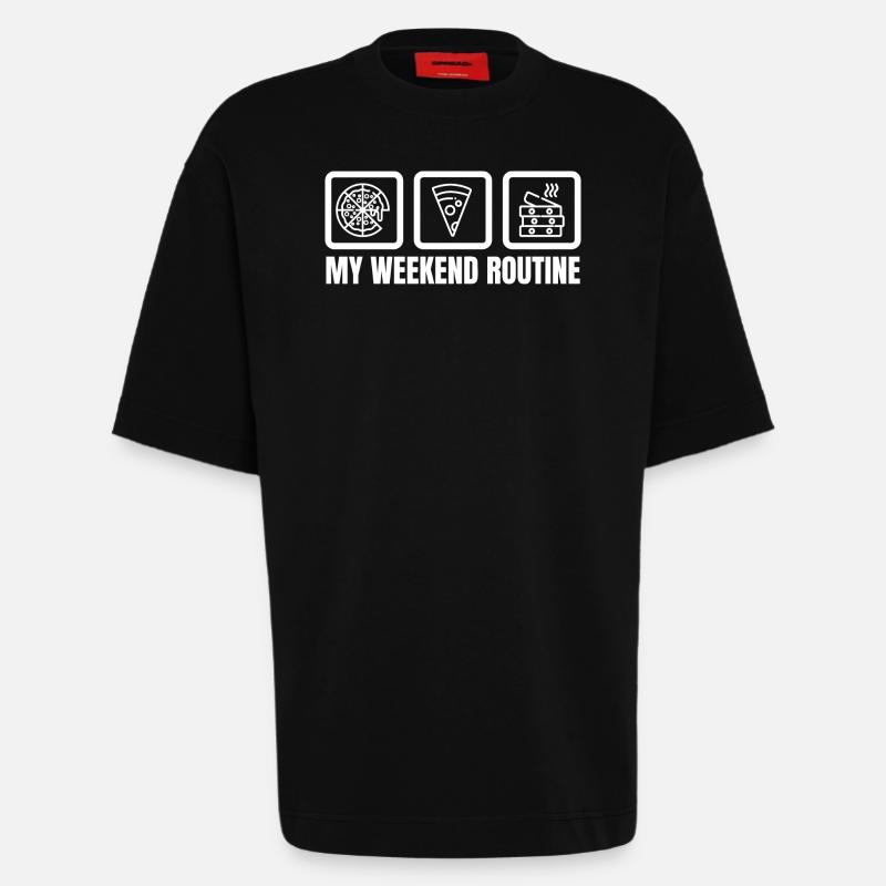 Meine Wochenendroutine - Heavyweight T-Shirt - made by SPREAD - SOLID BLACK